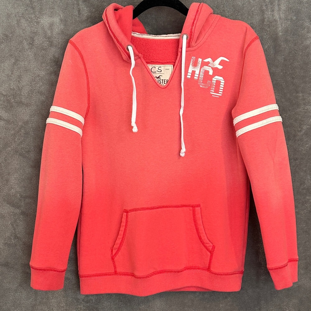 Hollister‎ Y2K Hoodie Women L Pink Ombré SoCal Surf Fleece Preppy Coastal